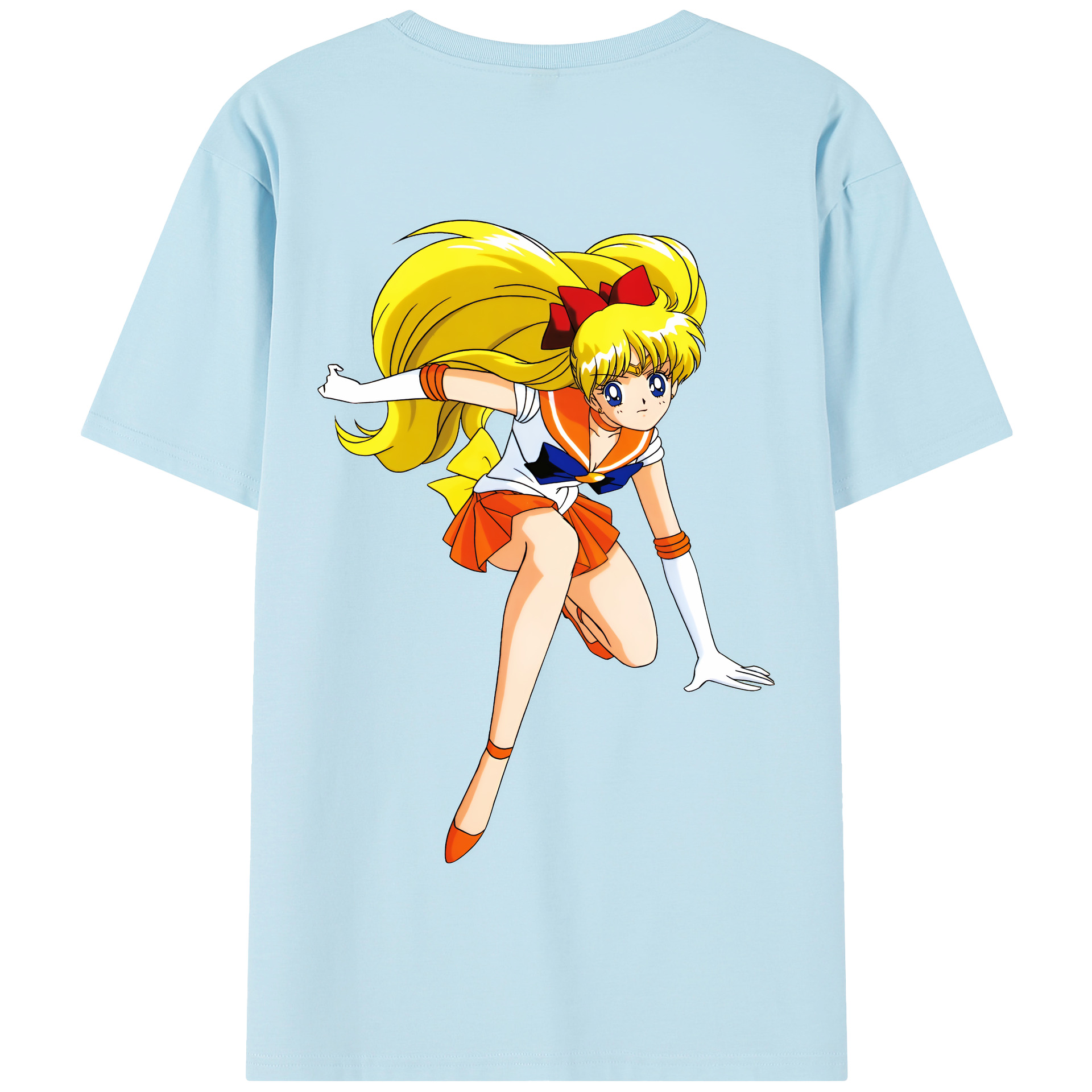 （画像用） 美少女戦士セーラームーン 愛野 美奈子 あいの みなこ Sailor Moon Aino Minako 綿100％半袖Tシャツ（背面プリント）